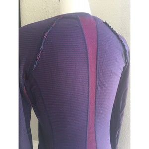 EUC LULULEMON Size 6 Rulu Full Tilt Hyper Stripe Plum Lace Ruffles